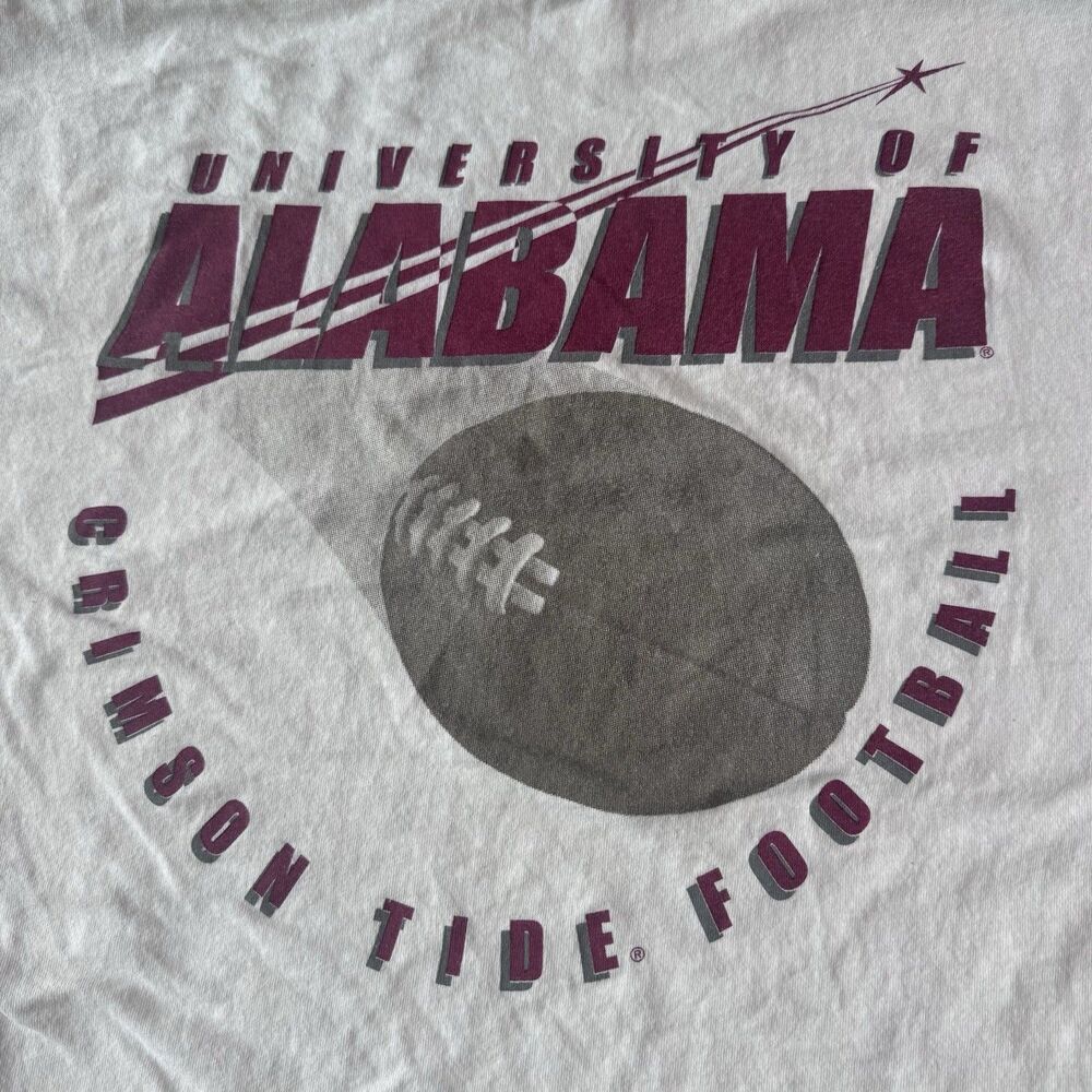University of Alabama Crimson Tide Football T Shirt Mens Large White NCAA